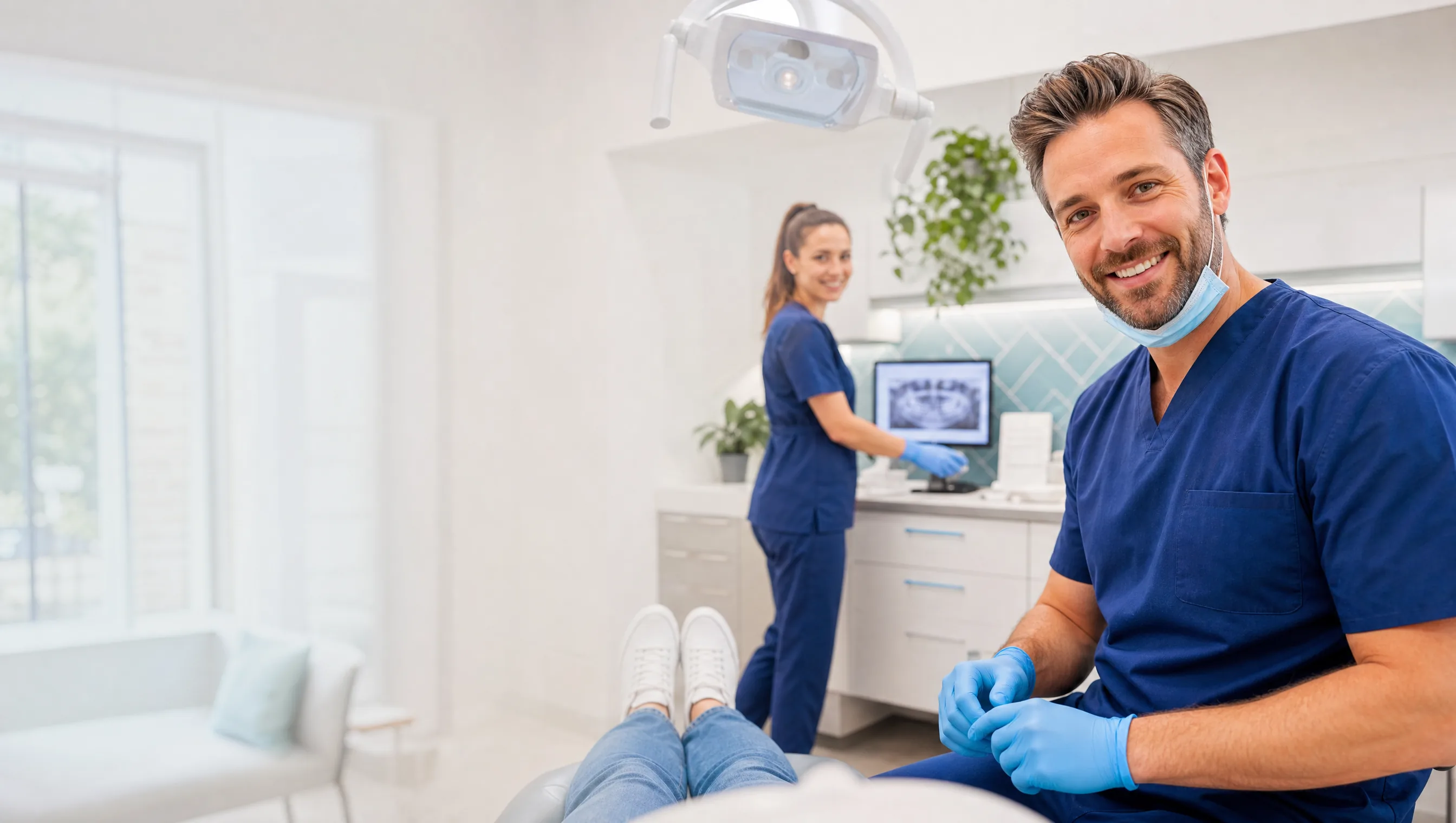 Friendly dental team in a bright modern Taringa clinic